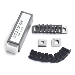 10pcs / Pack 15mm Square Carbide Steel Cutter Knives Blade 15x15x2.5-30° R150 with Screws Environmental Protect DropShipping