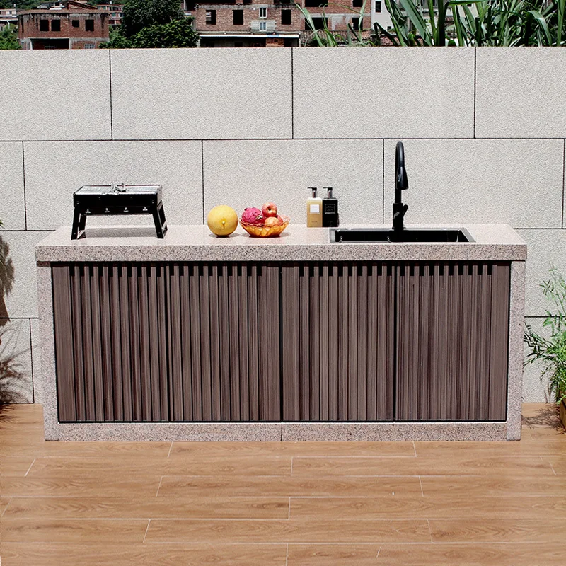 Outdoor Console Indoor Villa Vegetable Basin Marble Wash Table Integrated Pool Cabinet Courtyard Island