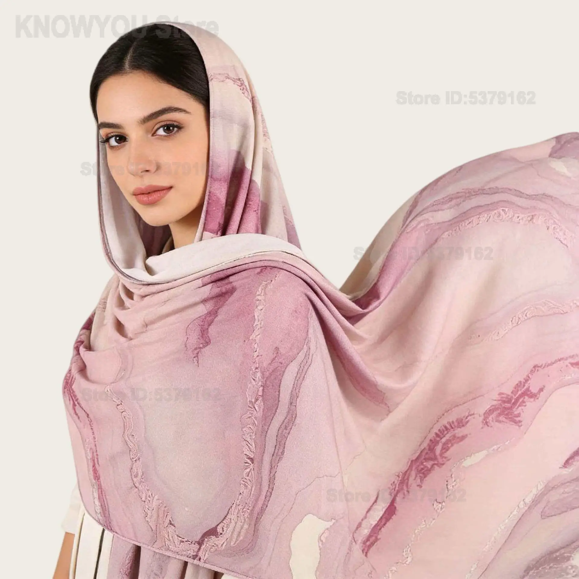

Watercolor Tie Dye Long Scarf Soft Turkish Style Headscarf Bohemian Fashion Shawl Travel Daily Party Casual Accessories Women