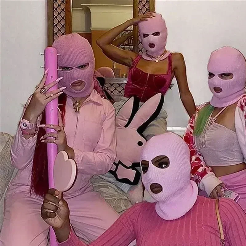 Вязаная шапка ярких цветов с 3 отверстиями CS, анфас, ветрозащитная вязаная шапка, капот, уличная велосипедная ветрозащитная маска для лица, шапка унисекс, шапки