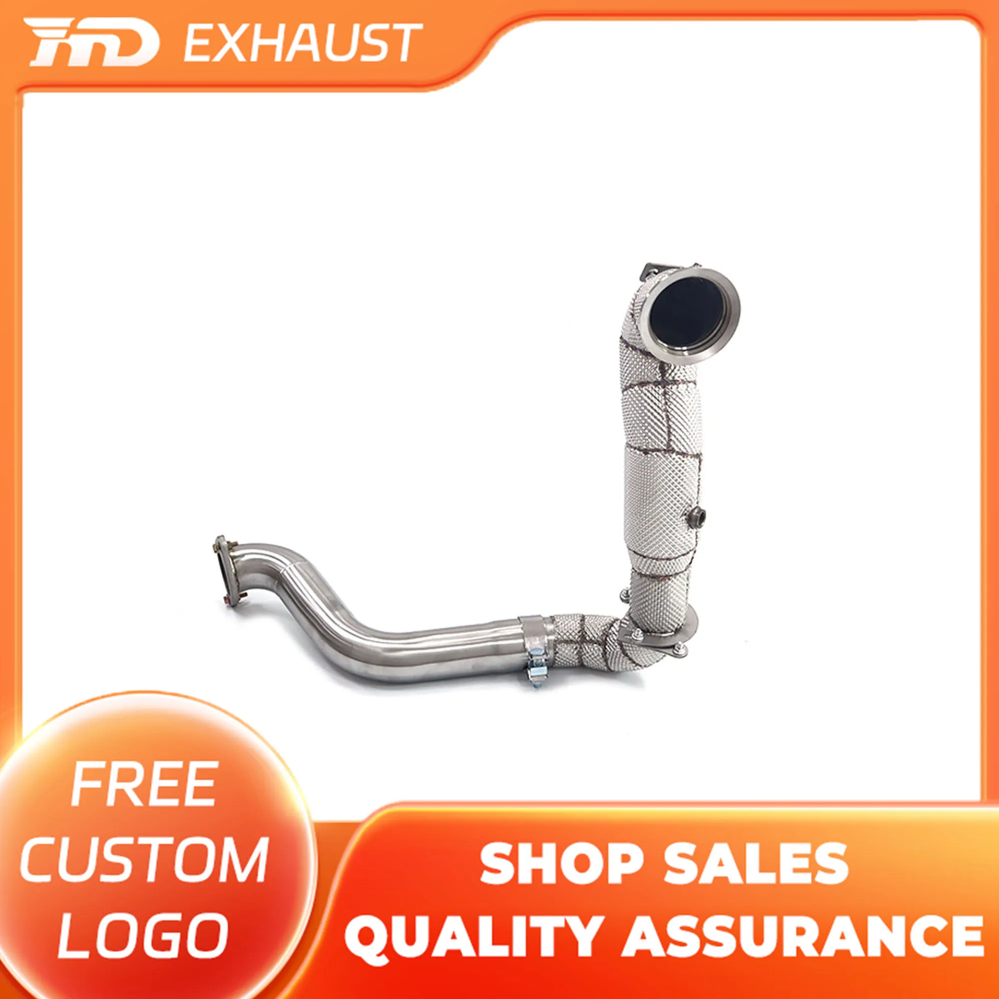 

HMD High Flow Performance Exhaust Downpipe For Mercedes Benz AMG A35 W177 2024+ 2.0T With Catalytic Straight Heat Shield