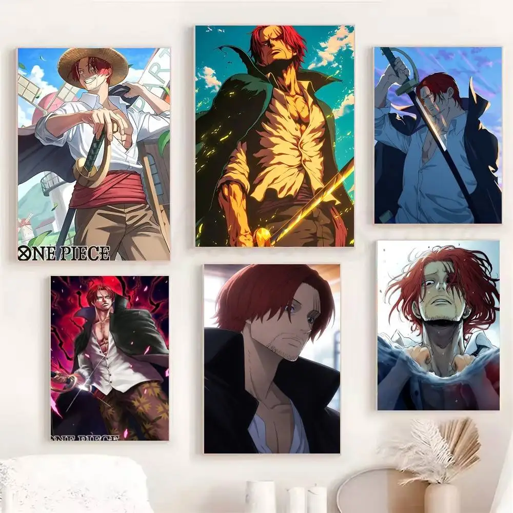 Anime One Piece Shanks Posters Fancy Wall Sticker for Living Room Bar Decoration Wall Decor