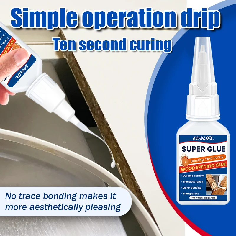 20g adhesivo transparente para la reparación de muebles - adhesivo súper instantáneo, pegamento pesado, adecuado para proyectos de madera de bricolaje