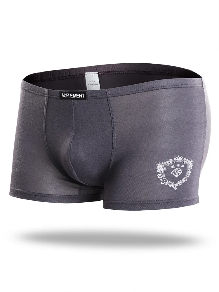 1pc Aoyuansu 4-Pack Modal Men's Underwear - Mid-Rise Boxer Briefs, Breathable & Sexy Underpants for Youth