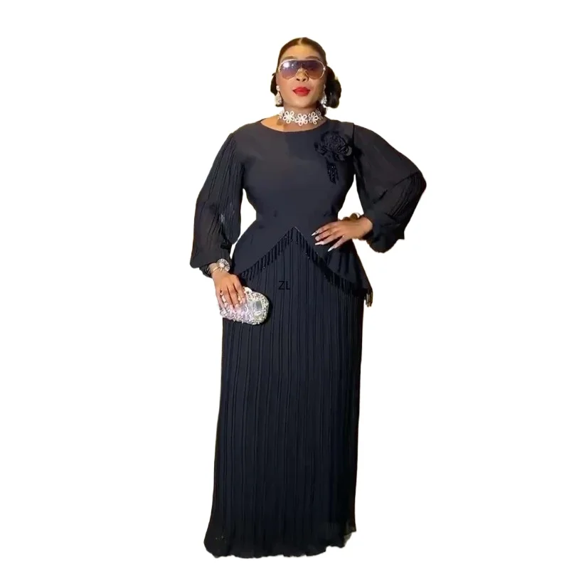 

Elegant plus Size African Kaftan Muslim Chiffon Maxi Dress for Women 2026 Evening Party Long Dress Africa Clothing