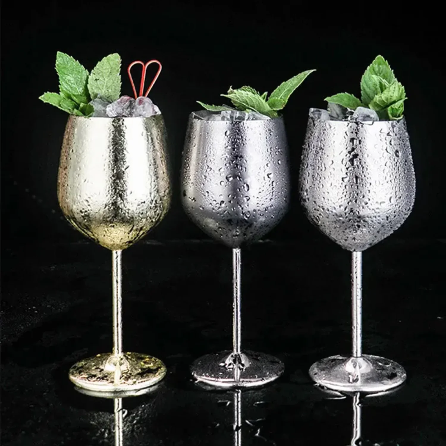 Creative Stainless Steel Goblet Club Metal Red Wine Cup Luxury Restaurant Cocktail Glass Wedding Party Drinkware  Accessories