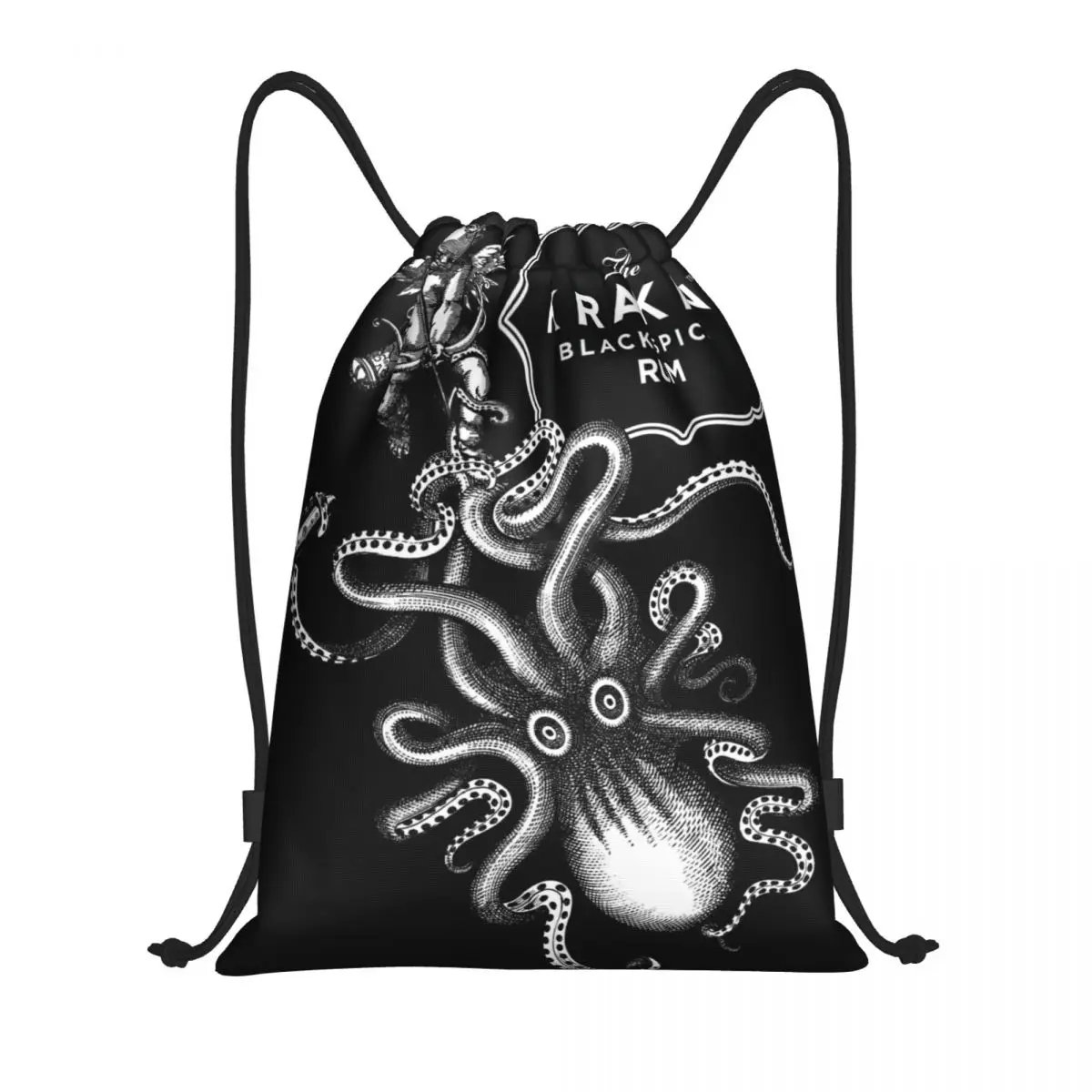 Kraken Rum Octopus bolsas con cordón portátiles multifunción, bolsa deportiva para libros