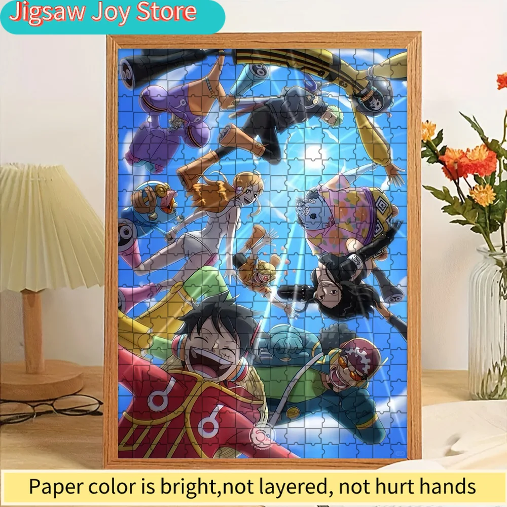 

Anime One Piece Straw Hat Pirates Egghead Island Group Flying Scene Paper Puzzle, Creative Home Decor Gift For Anime Enthusiasts