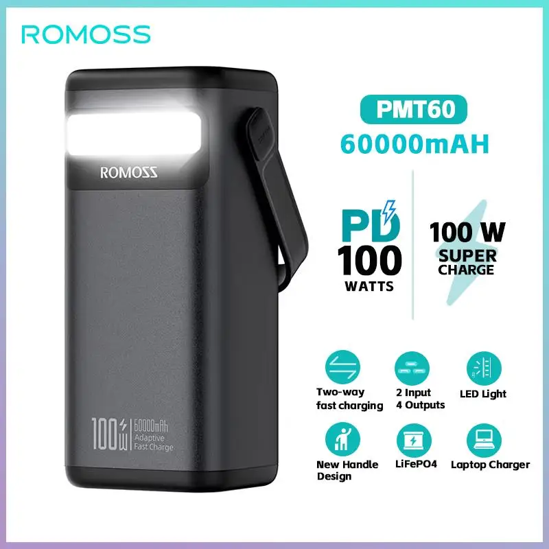 To PMT60 Power Bank 60000 mAh 100W Type C Powerful Powerbank PD Fast Charge 60000mAh External Battery For Xiaomi iphone