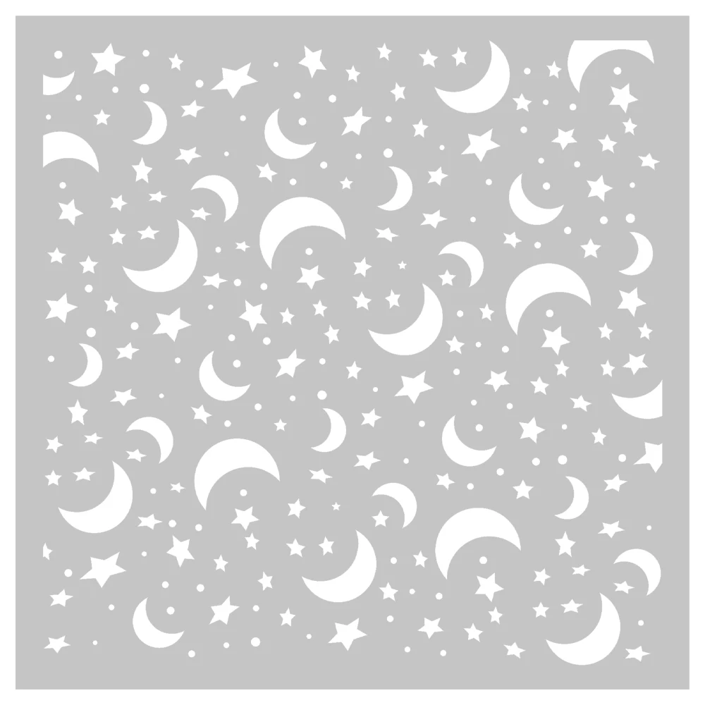 MangoCraft 1PCs Night Sky Moon Stars Plastic Stencils For Decor DIY Scrapbooking Supplies Stencil For Cards Albums Background