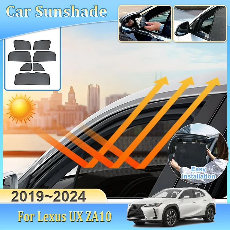 Sun Visor For Lexus UX 200 250H UX200 UX250H ZA10 2019 2020~2024 Car Magnetic Sunshade Anti-UV Auto Mesh Sun Shades Accessories