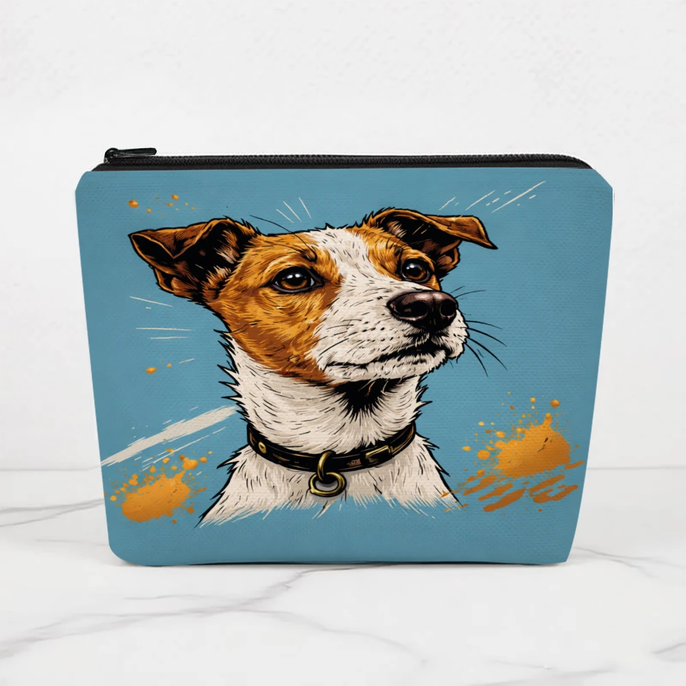 

Косметичка с портретом собаки и брызгами на фоне, для девочек, дорожная сумка для туалетных принадлежностей, пенал, органайзер для путешествий