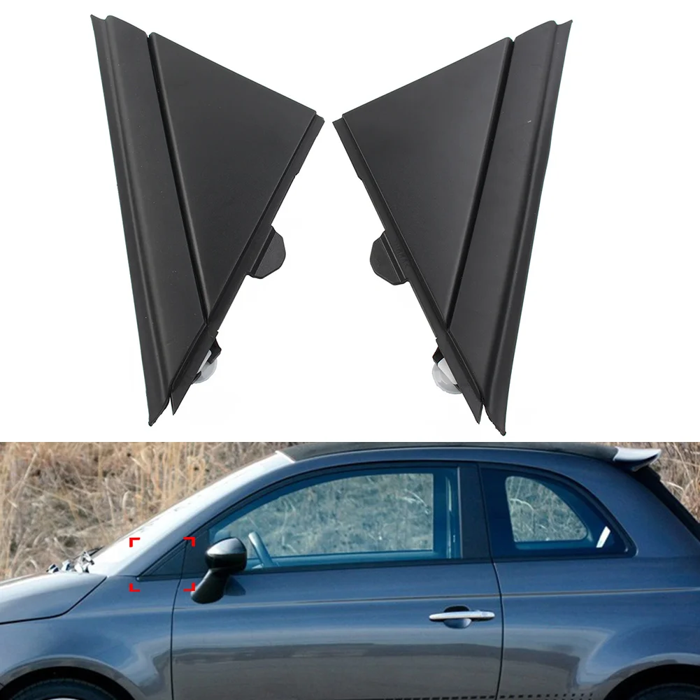 1Pcs Matte Black Car Door Mirror Flag Cover Molding Trim For Fiat 500 2012-2019 1SJ85KX7AA 1SD00KX7AA3