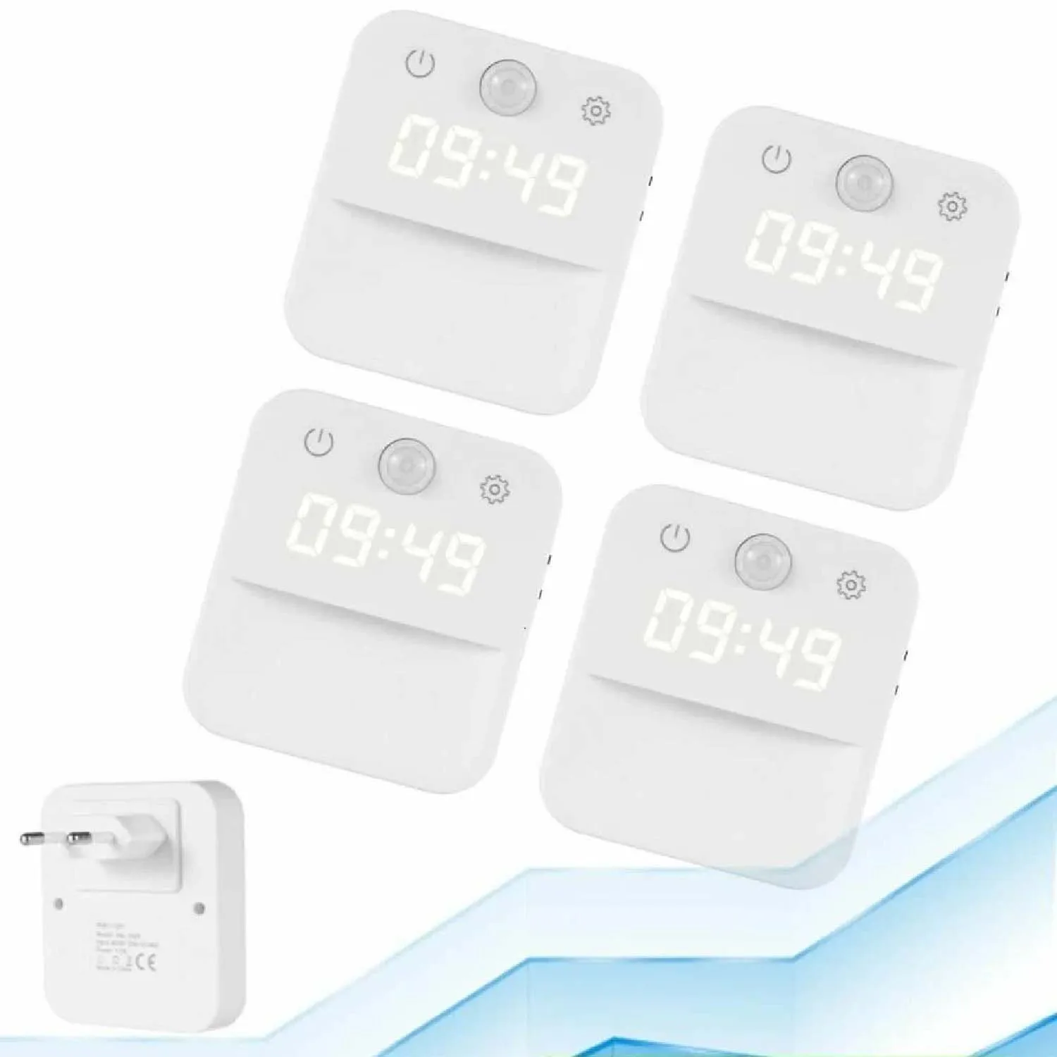 Motion Activated Night Light Illuminating Fixture with Clock Display with Built-in Clock Display Dimmable Hallway Light