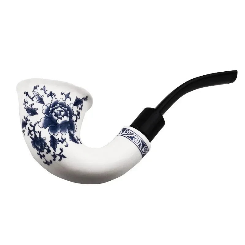 Ceramic Smoking Pipe tobacco Pipe Tube with Bent Acrlyic Stem Mouthpiece 9mm PAPER Filter Pipe Screen Filter Pipe China Pottery