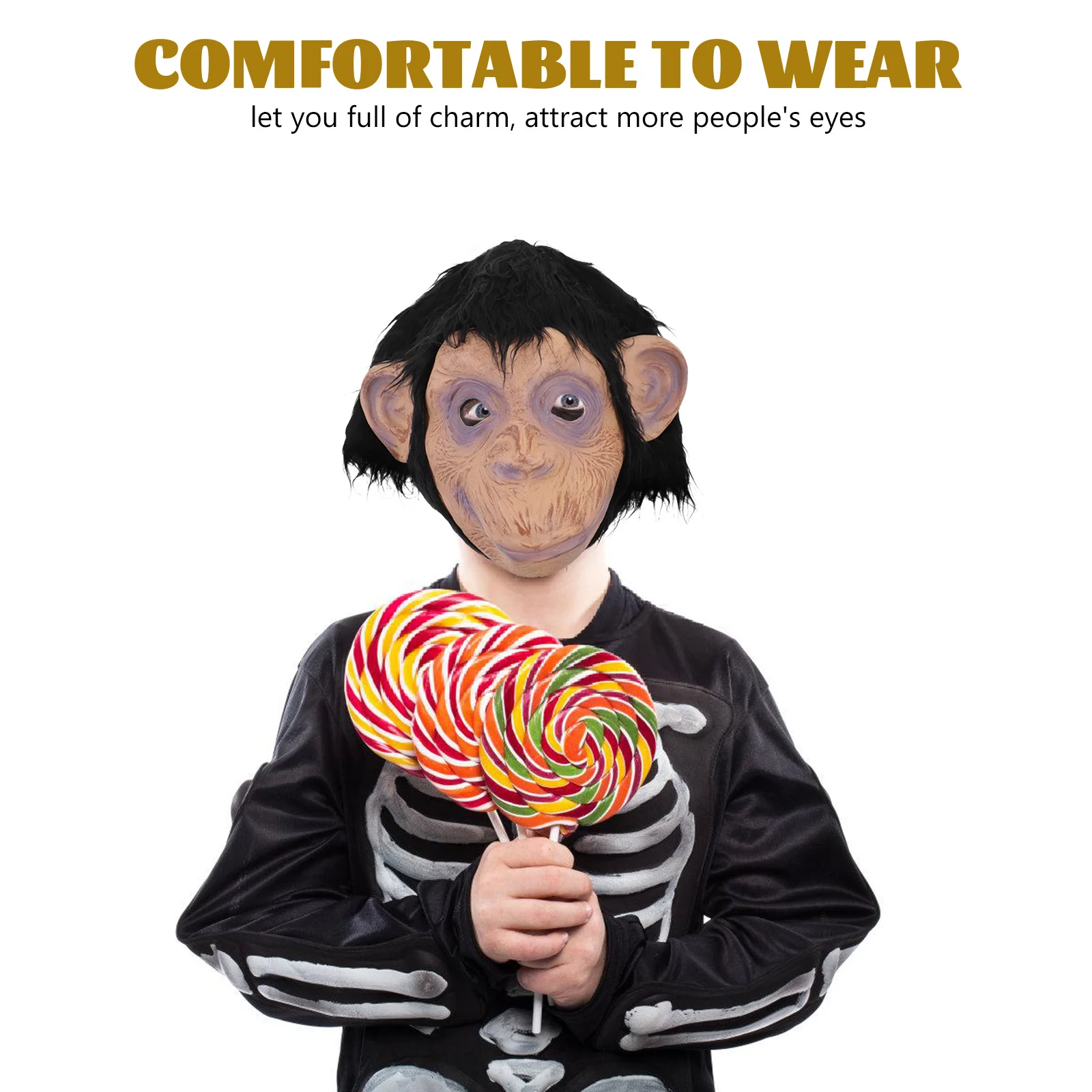 زي رأس قناع الغوريلا لحفلات الهالوين التنكرية بتصميم حيوانات خفيف الوزن ومريح ومخيف ومضحك