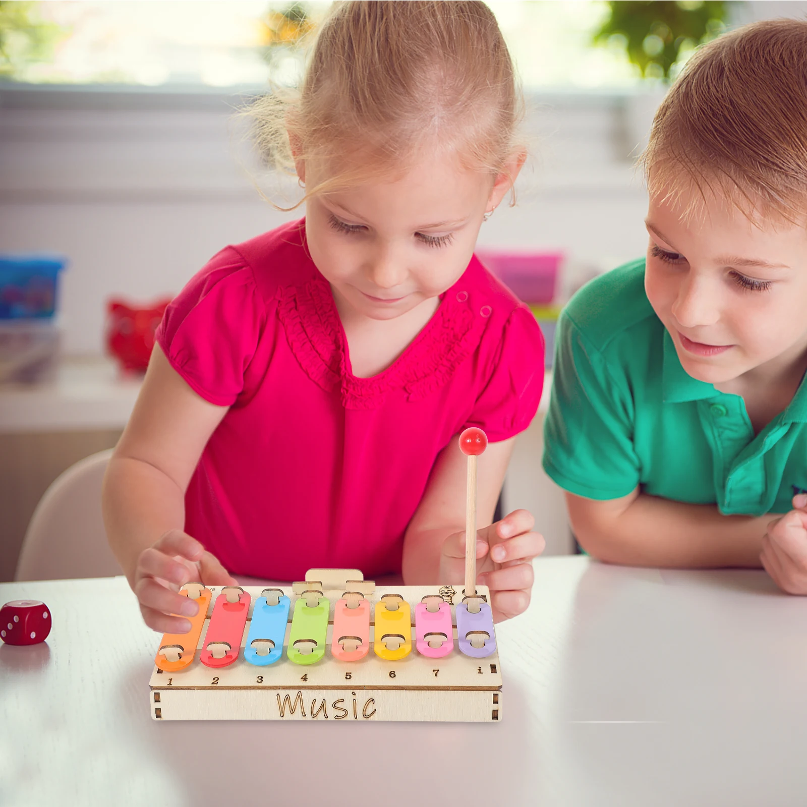 

DIY Xylophone Toy H Percussion Crafts Making Kit Kids Assembly Wooden Educational Learning Supplies Music Hammer Tool