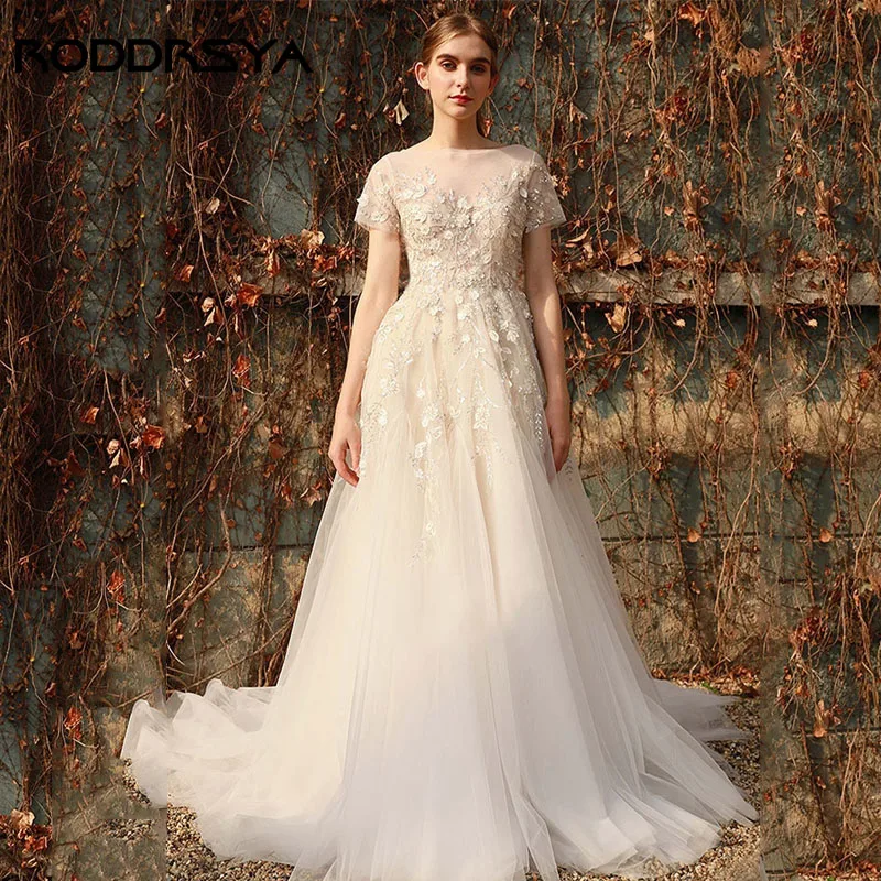 RODDRSYA 로맨틱 스쿠프 넥 웨딩 드레스 꽃 아플리케 Tulle Bridal 가운 바닥 길이 свадебное платье 여성을위한 맞춤 설정RODDRSYA 로맨틱 스쿠프 넥 웨딩 드레스 꽃 아플리케 Tulle Bridal 가운 바닥 길이 свадебное платье 여성을위한 맞춤 설정RODDRSYA 로맨틱 스쿠프 넥 웨딩 드레스 꽃 아플리케 Tulle Bridal 가운 바닥