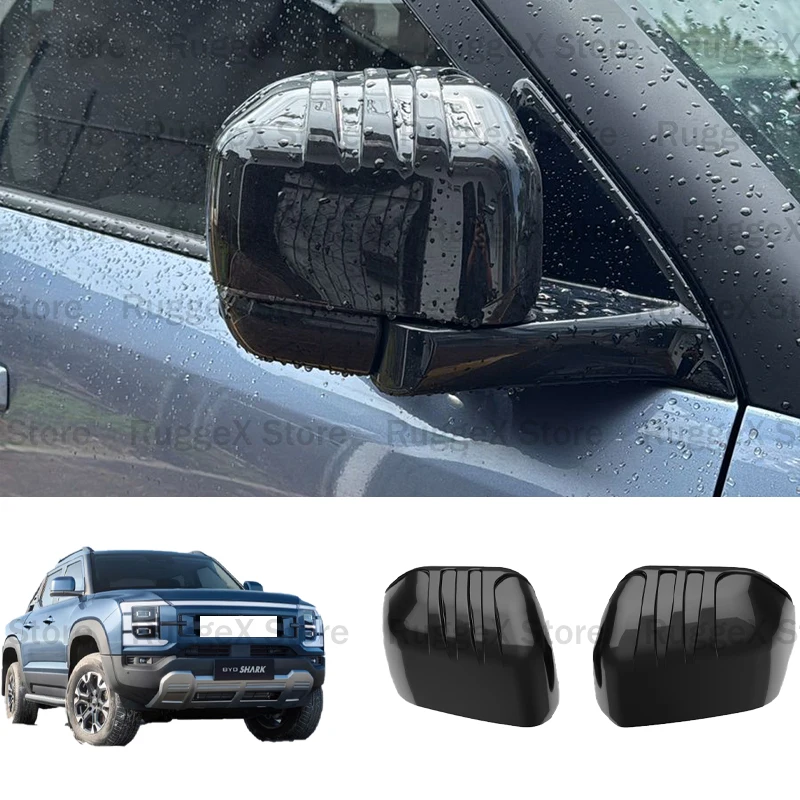 

Side Rearview Mirror Cap Wing Mirror Cover Fit For BYD Shark Shark 6 Gloss Black Mirror Case Cover Sticker LHD Car Accessories