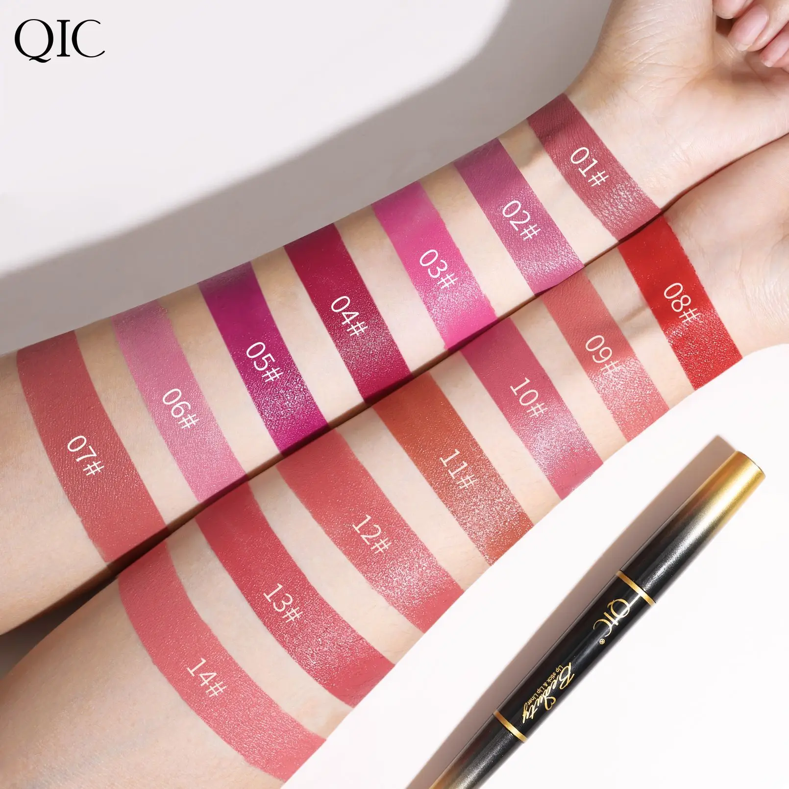 2 In 1 Lipliner Waterdicht Nude Matte Lippenstift Potlood Sexy Rode Langdurige Lipliner Make-Up Cosmetica Voor Vrouwen