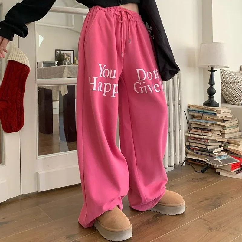 Deeptown Gray Harajuku Sweatpants Women Y2k Streetwear Oversized Vintage Casual Pants Black Baggy Korean Fashion Trousers Kpop