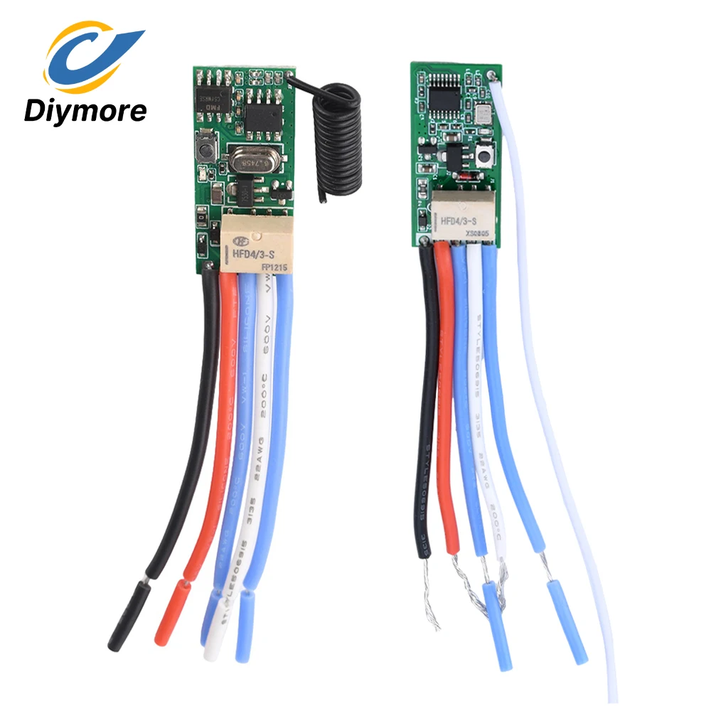 Mini Wireless Remote Control Switch 433MHz for LED Lights Small Home Appliances Switching DC 3V-18V Control Switch Module