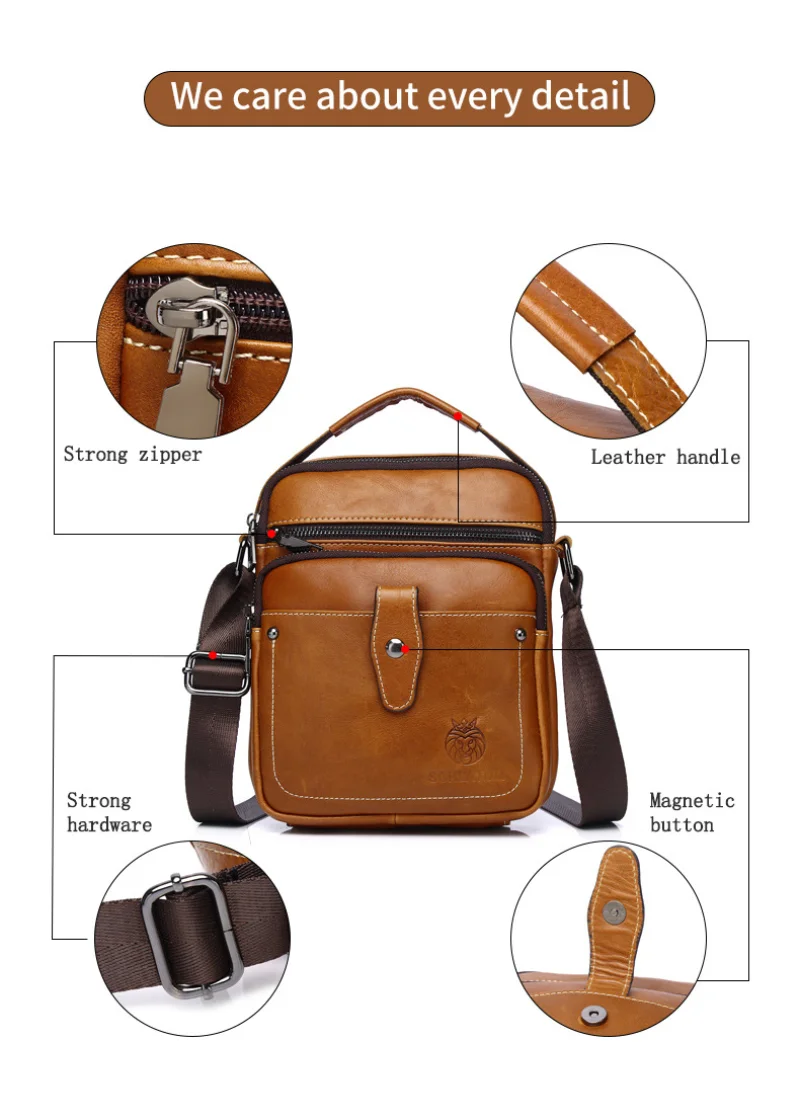 SCHLATUM-Bolso cruzado de cuero genuino para hombre, bandolera de hombro, de diseñador, de lujo, a la moda, nuevo