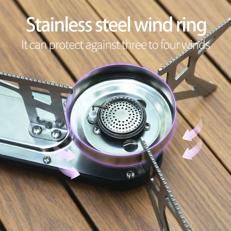 

Складная карточная плита для кемпинга: мощная, ветрозащитная, портативная, для приготовления пищи на открытом воздухе, аксессуар для походного котелка