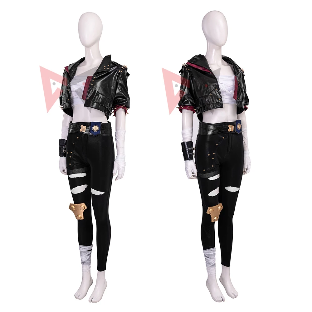 New Arcane League Of Legends Vi Cosplay Costume Tops Coat Pants Gloves For Game Party Halloween Set Custom Made