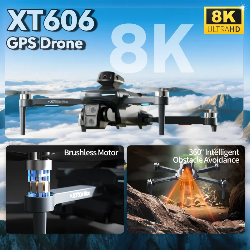 Best Deal XT606 MAX Drone GPS 4K UHD FPV Screen 360 Obstacle Avoidance Brushless Motor One Key Return Stable Flight Quadcopter - view 6
