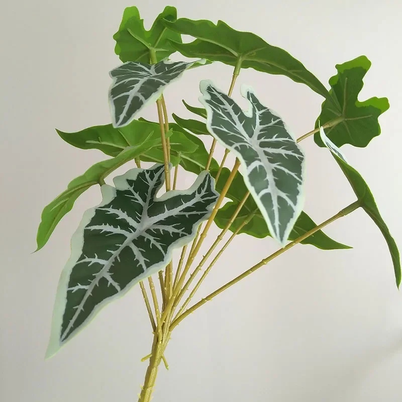 32 "große Gefälschte Pflanzen Tropical Monstera Künstliche Palme Kunststoff Blatt Wasser Anlage für Büro Schreibtisch Home Garten Grün decor – Detail 26