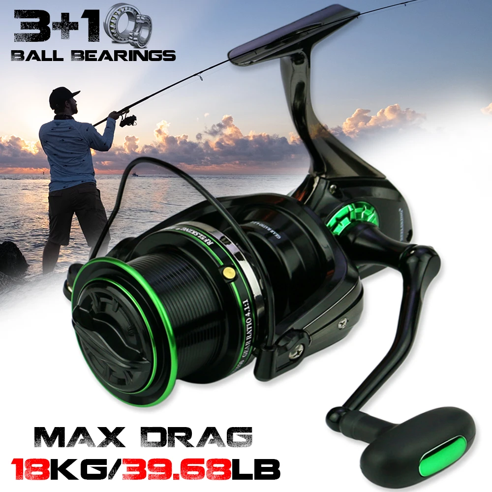 

18KG Max Drag Trolling Fishing Reel Full Metal Spool Spinning Reel 8000 10000 12000 Big Reel for Saltwater Freshwater