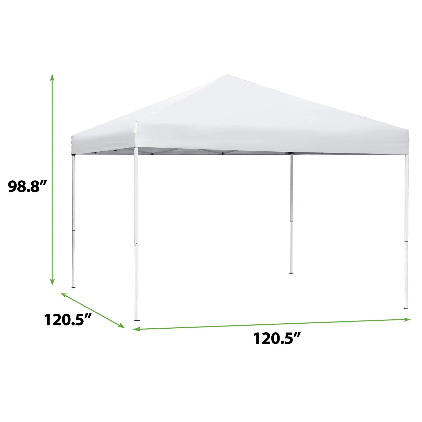 10x10 Pop Up Canopy Tent Adjustable Straight Leg Heights with Wheeled Bag Ropes