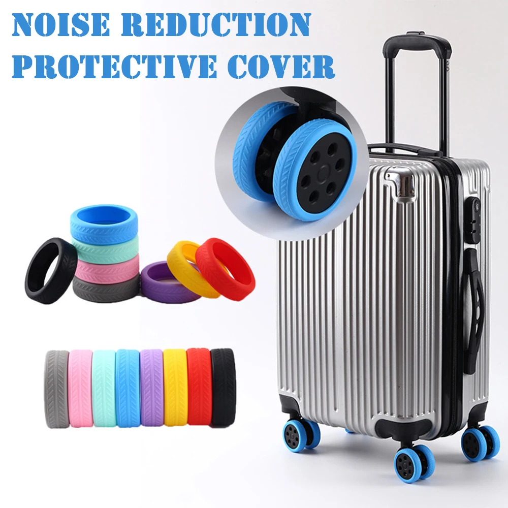 1/4/8PCS Silicone Cover Luggage Wheels Cover Luggage Protection Wheels Guard Carry On  Accessories Wheels Cover for Reduce Noise