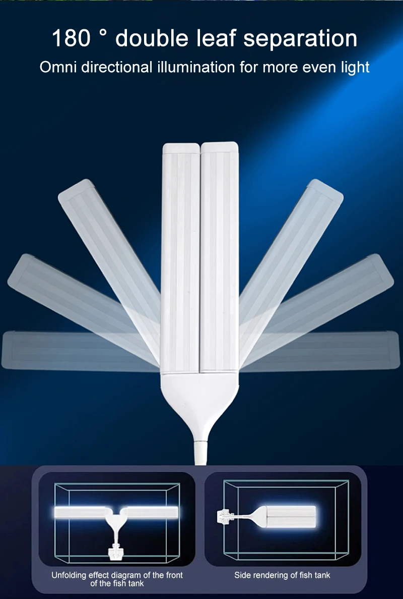 Superhelle Clip-Lampe, LED-Aquariumlicht für Wasserpflanzen, Wachstum von Aquarien, Vollspektrum-Timing-Lampe, 220–240 V, 30–70 cm, 4 W, 8 W, 13 W – Detail 4