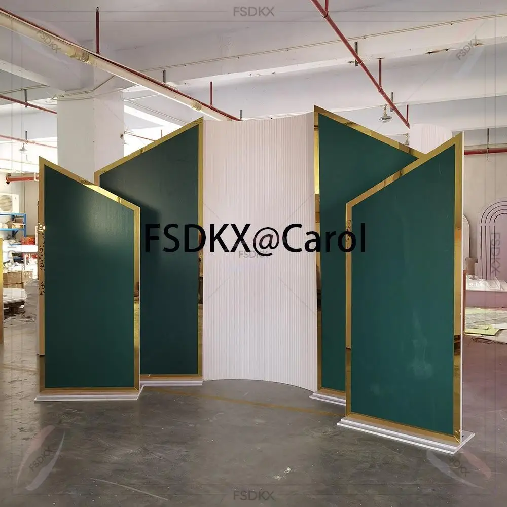 

Geometry Gold Rim Acrylic Backdrop Stand Pvc Panel Wedding Backdrop