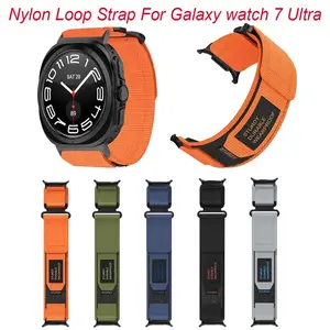 Nylon Watch Band Fashion Adjustable Nylon Loop Strap Quick Release Replacement Watchband Bracelet for Galaxy watch 7 Ultra