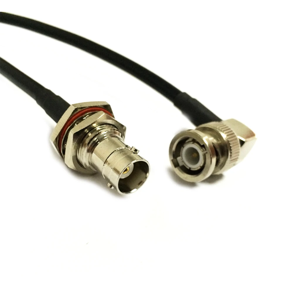 New BNC  Male Plug Right Angle  Switch BNC  Female Jack  Convertor RF Coax Cable Adapter RG58 Wholesale 50CM 20