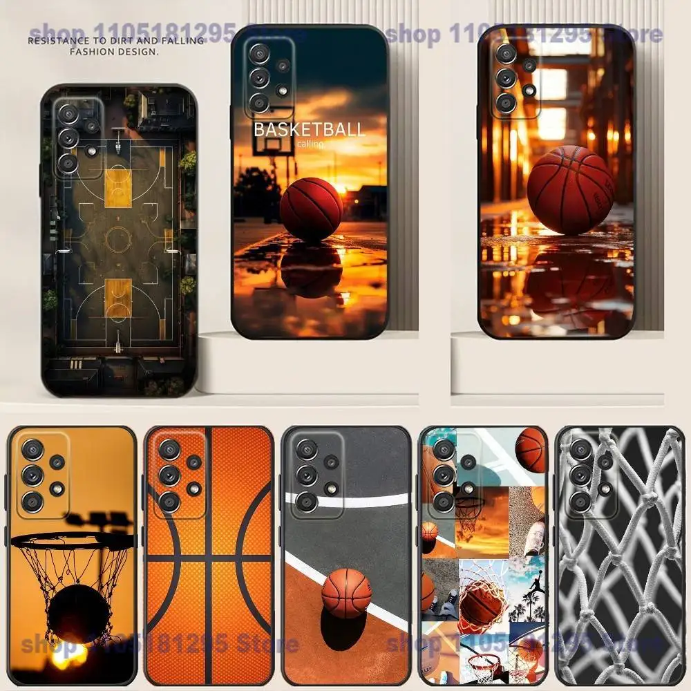 

Basketball Sport Phone Case For Samsung S25,24,21,22,23,30,Ultra,20,Plus Black soft silicone case