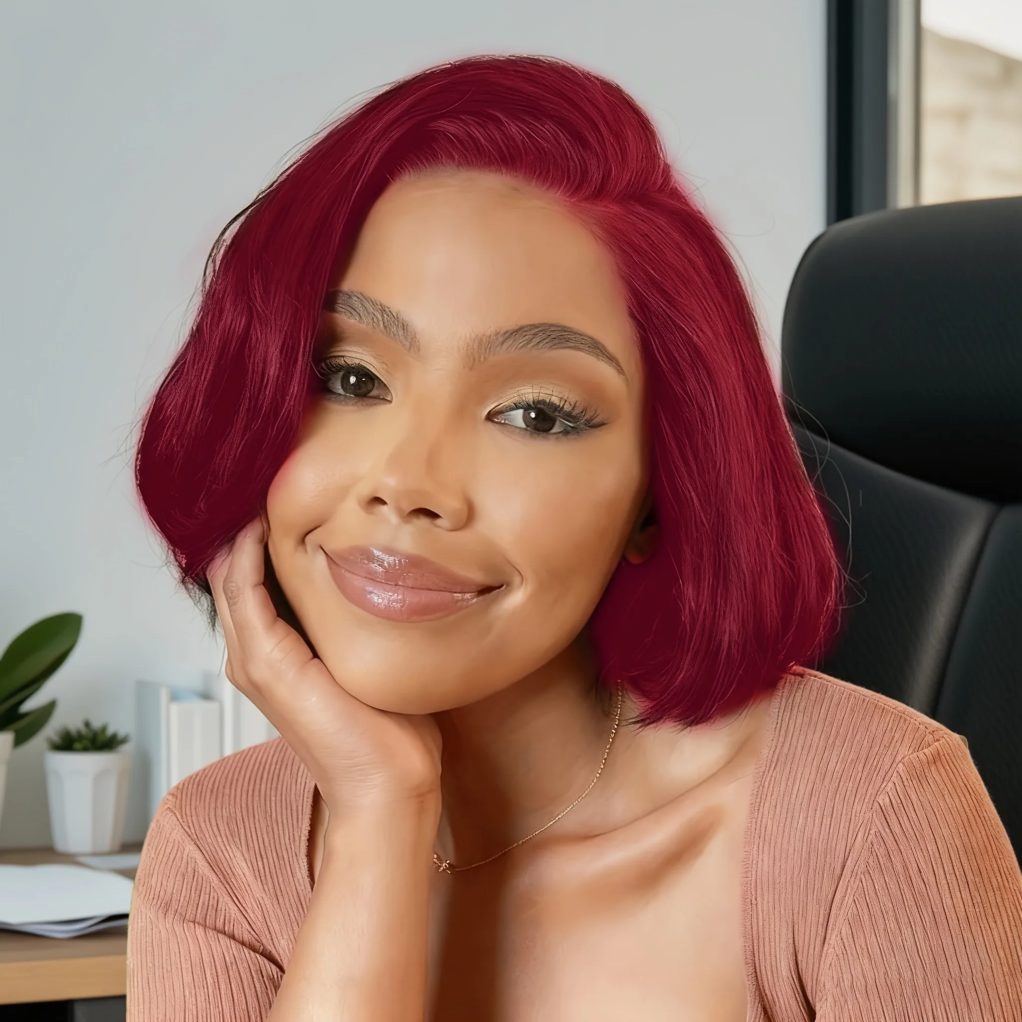 باروكة ريمي للاستخدام اليومي، شعر مستعار بقص عابث للهالوين 13 × 4، باروكات شعر بشري مستقيمة قصيرة من الدانتيل للنساء #5