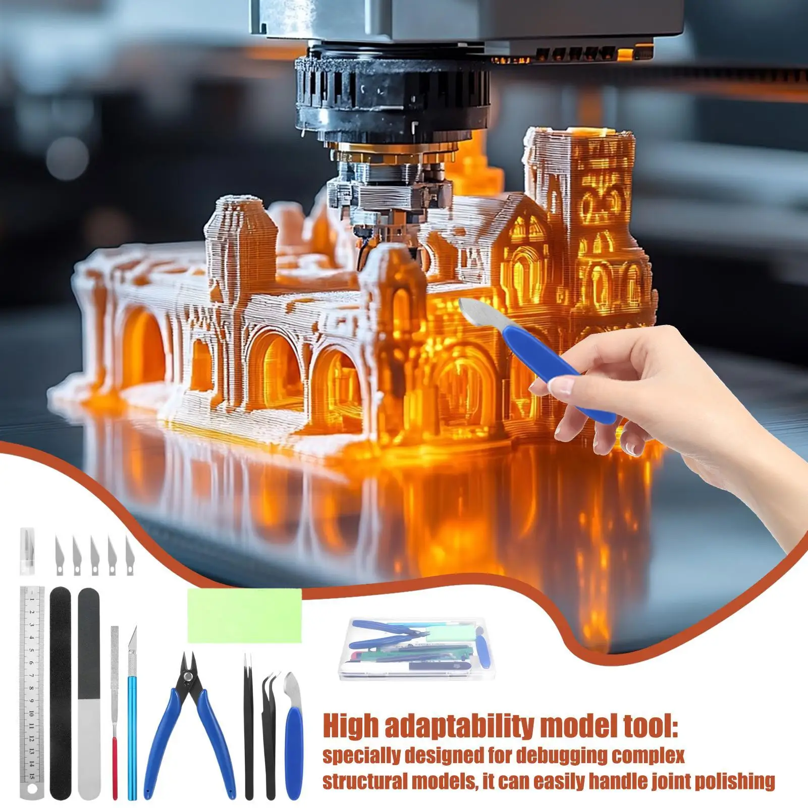 

11pcs 3D Printer Tool Kit Trimming Knife Scraper Cleaning Needle Tweezers Pliers Scraper Deburring Tools Kit DIY 3D Printer Part