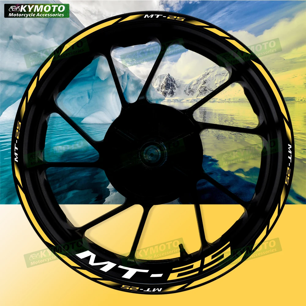 

Аксессуары для мотоциклов MT-25 MT25, 17-дюймовые наклейки на передние и задние колеса, обтекатель, ступица, модифицированные светоотражающие наклейки на обод колеса