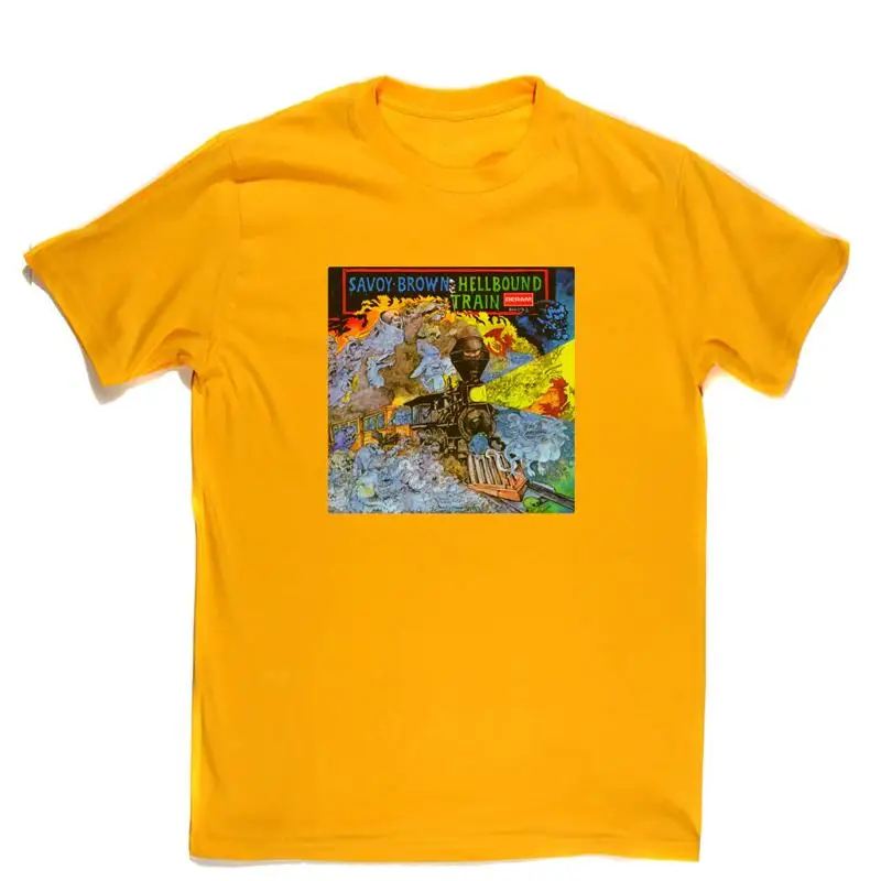 

Hell Bound Train Retro Savoy Brown T Shirt Classic Yellow S 5XL LI1090
