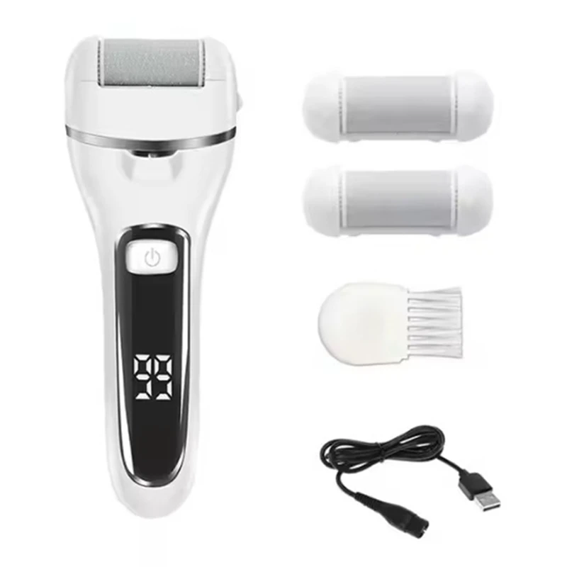 Removedor eléctrico de callos para pies con cabezales de molienda, raspador de pies recargable, máquina de pedicura, eliminador de callos A