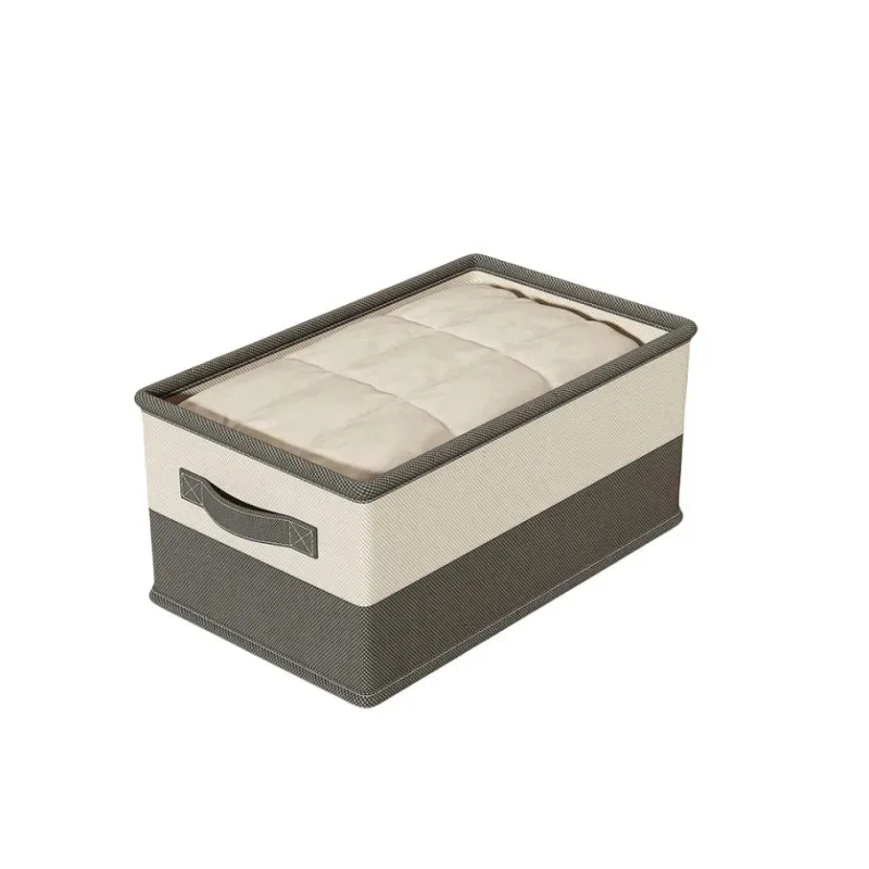 1PCS Large Capacity Non-Woven Foldable Clothing Storage Box Moisture Proof Underwear & Bra Organizer with Layered Dividers