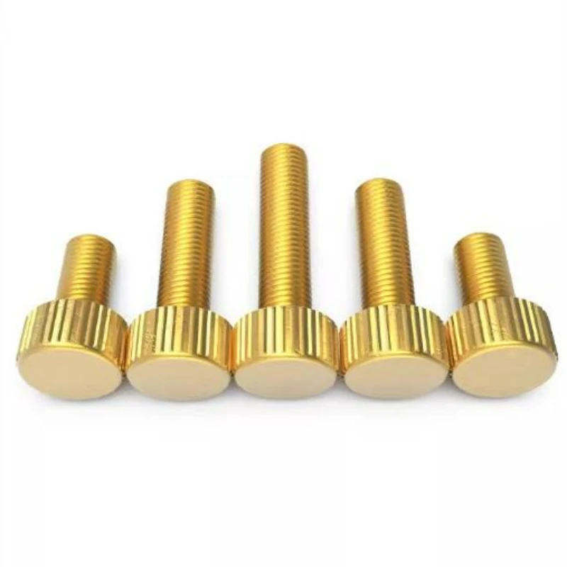 8-100pcs M2 M2.5 M3 M4 M5 M6 Pure Brass Small Thumb Screws Metric Knurled Manual Adjustment Screws