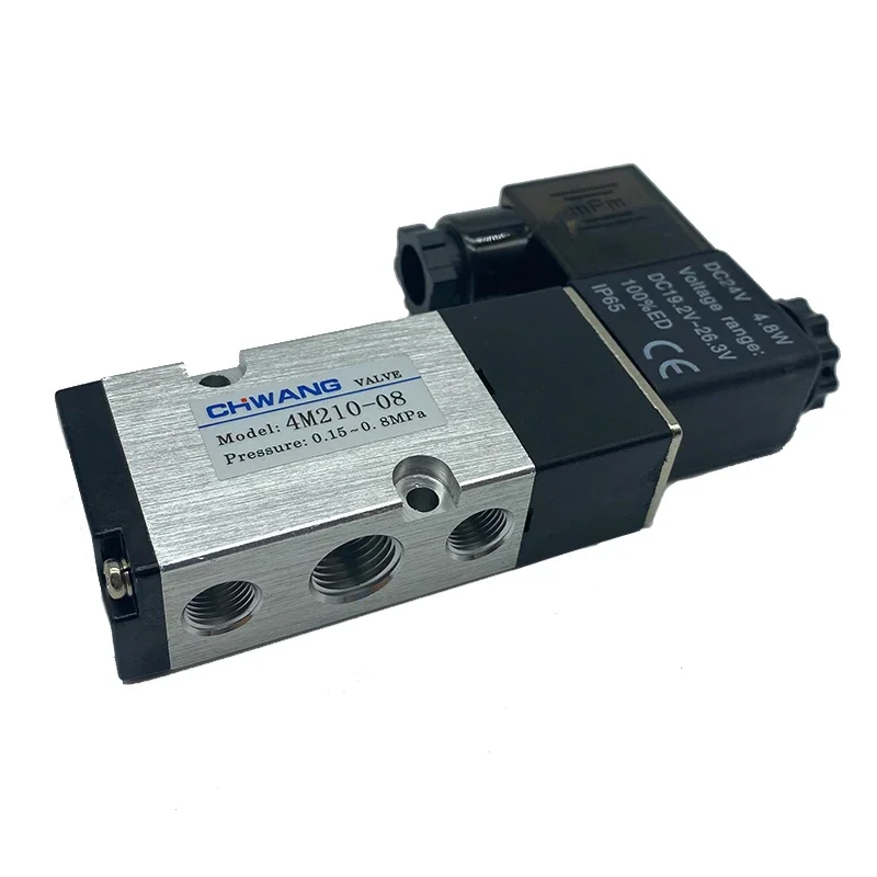 Pneumatic Solenoid Valve Two-position Five-way Directional Valve 4M210-08 4M310-10 4M410-15 DC24V AC220V Din Socket Type