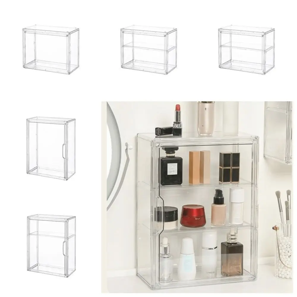 Акриловая прозрачная витрина, магнитная прозрачная модель, коробка для хранения, настенный штабелируемый органайзер для косметики, коллекционные предметы