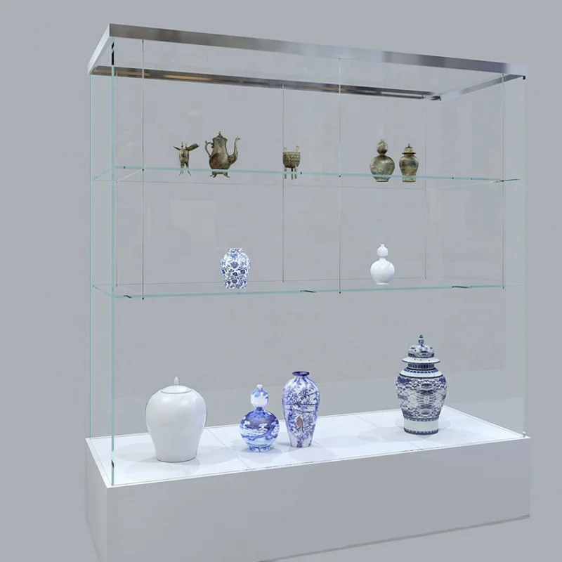 Custom. High Quality Glass Showcase For Museum Display Showcase Stand Models FixturesShop Decoration