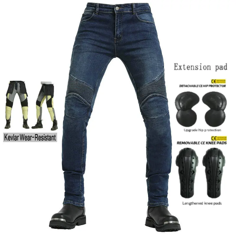 

Motorcycle Riding Protection Jeans Motocross Large-Area Wear-Resistant Inner Protective Pants Knight Slim High Quality Trousers